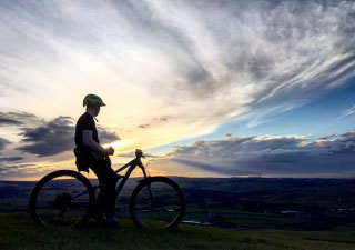 Cycle Penistone - landscape with cyclist
